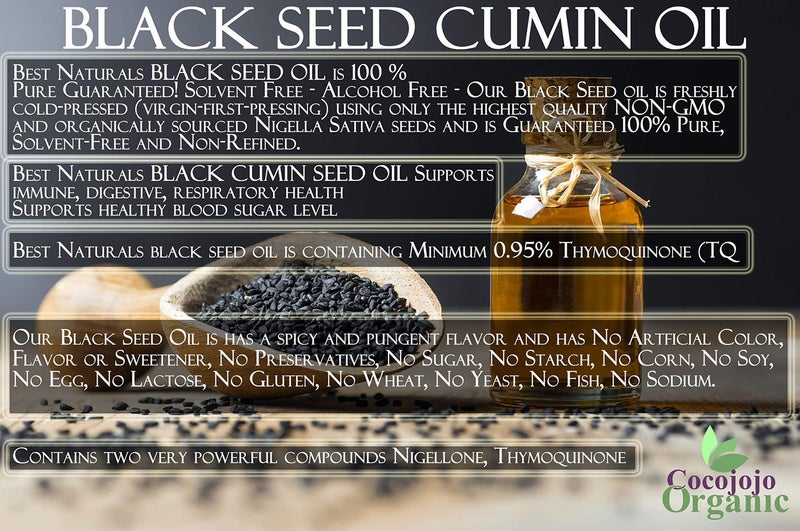 cocojojo Black Cumin Oil - Black Seed Oil - Kalonji Oil Cold Pressed 16 oz Pure Natural Seed Oil Hair Beard Face Lips Skin Joint - Image 4